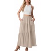 image:imageGRECERELLE Maxi Skirts for Women High Waist Tiered with PocketsOatmeal