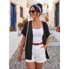 image:imageGRECERELLE Short Sleeve Cardigan for Women Lightweight Summer with Pockets Open Front Casual Beach Cover Ups 2026Ablack
