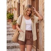 image:imageGRECERELLE Short Sleeve Cardigan for Women Lightweight Summer with Pockets Open Front Casual Beach Cover Ups 2026Apricot