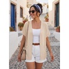 image:imageGRECERELLE Short Sleeve Cardigan for Women Lightweight Summer with Pockets Open Front Casual Beach Cover Ups 2026Apricot