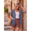 image:imageGRECERELLE Short Sleeve Cardigan for Women Lightweight Summer with Pockets Open Front Casual Beach Cover Ups 2026Blue Small Flower
