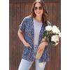 image:imageGRECERELLE Short Sleeve Cardigan for Women Lightweight Summer with Pockets Open Front Casual Beach Cover Ups 2026Blue Small Flower