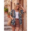 image:imageGRECERELLE Short Sleeve Cardigan for Women Lightweight Summer with Pockets Open Front Casual Beach Cover Ups 2026Colorful Banana Leaf