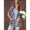 image:imageGRECERELLE Short Sleeve Cardigan for Women Lightweight Summer with Pockets Open Front Casual Beach Cover Ups 2026Dark Blue Palm Leaf