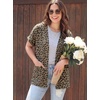 image:imageGRECERELLE Short Sleeve Cardigan for Women Lightweight Summer with Pockets Open Front Casual Beach Cover Ups 2026Leopard Print Dark Khaki