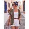 image:imageGRECERELLE Short Sleeve Cardigan for Women Lightweight Summer with Pockets Open Front Casual Beach Cover Ups 2026Leopard Print Dark Khaki