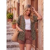 image:imageGRECERELLE Short Sleeve Cardigan for Women Lightweight Summer with Pockets Open Front Casual Beach Cover Ups 2026Leopard Print Dark Khaki