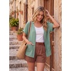 image:imageGRECERELLE Short Sleeve Cardigan for Women Lightweight Summer with Pockets Open Front Casual Beach Cover Ups 2026Mint Green