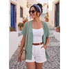 image:imageGRECERELLE Short Sleeve Cardigan for Women Lightweight Summer with Pockets Open Front Casual Beach Cover Ups 2026Mint Green