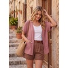 image:imageGRECERELLE Short Sleeve Cardigan for Women Lightweight Summer with Pockets Open Front Casual Beach Cover Ups 2026Peach Pink