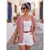 image:imageGRECERELLE Short Sleeve Cardigan for Women Lightweight Summer with Pockets Open Front Casual Beach Cover Ups 2026Peach Pink