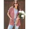 image:imageGRECERELLE Short Sleeve Cardigan for Women Lightweight Summer with Pockets Open Front Casual Beach Cover Ups 2026Peach Pink