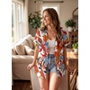 image:imageGRECERELLE Short Sleeve Cardigan for Women Lightweight Summer with Pockets Open Front Casual Beach Cover Ups 2026White Maple
