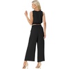 image:imageGRECERELLE Two Piece Sets for Women Summer Crop Top Wide Leg Pants 2026Black