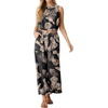 image:imageGRECERELLE Two Piece Sets for Women Summer Crop Top Wide Leg Pants 2026Black Palm Leaf