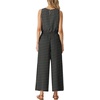 image:imageGRECERELLE Two Piece Sets for Women Summer Crop Top Wide Leg Pants 2026Black Stripe