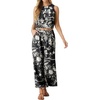 image:imageGRECERELLE Two Piece Sets for Women Summer Crop Top Wide Leg Pants 2026Black White Branch