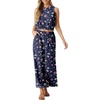 image:imageGRECERELLE Two Piece Sets for Women Summer Crop Top Wide Leg Pants 2026Blue Pink Wh Flower