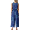 image:imageGRECERELLE Two Piece Sets for Women Summer Crop Top Wide Leg Pants 2026Blue Purple Patch