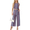 image:imageGRECERELLE Two Piece Sets for Women Summer Crop Top Wide Leg Pants 2026Bohemia Rhomboid