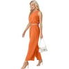 image:imageGRECERELLE Two Piece Sets for Women Summer Crop Top Wide Leg Pants 2026Bright Orange