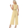 image:imageGRECERELLE Two Piece Sets for Women Summer Crop Top Wide Leg Pants 2026Butter Yellow