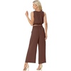 image:imageGRECERELLE Two Piece Sets for Women Summer Crop Top Wide Leg Pants 2026Coffee