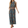 image:imageGRECERELLE Two Piece Sets for Women Summer Crop Top Wide Leg Pants 2026Color Blue Paisley