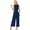 image:imageGRECERELLE Two Piece Sets for Women Summer Crop Top Wide Leg Pants 2026Dark Blue