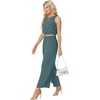 image:imageGRECERELLE Two Piece Sets for Women Summer Crop Top Wide Leg Pants 2026Gray Blue