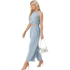 image:imageGRECERELLE Two Piece Sets for Women Summer Crop Top Wide Leg Pants 2026Haze Blue