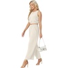 image:imageGRECERELLE Two Piece Sets for Women Summer Crop Top Wide Leg Pants 2026Ivory White