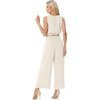 image:imageGRECERELLE Two Piece Sets for Women Summer Crop Top Wide Leg Pants 2026Ivory White