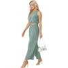 image:imageGRECERELLE Two Piece Sets for Women Summer Crop Top Wide Leg Pants 2026Light Blue