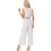image:imageGRECERELLE Two Piece Sets for Women Summer Crop Top Wide Leg Pants 2026Pearl White