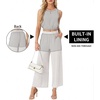 image:imageGRECERELLE Two Piece Sets for Women Summer Crop Top Wide Leg Pants 2026Pearl White