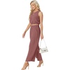 image:imageGRECERELLE Two Piece Sets for Women Summer Crop Top Wide Leg Pants 2026Rust Red