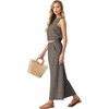 image:imageGRECERELLE Two Piece Sets for Women Summer Crop Top Wide Leg Pants 2026Wh Brown Pinstripe