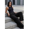 image:imageGRECERELLE Wide Leg Pants for Women Elastic High Waisted Palazzo TrousersBlack