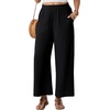 image:imageGRECERELLE Wide Leg Pants for Women Elastic High Waisted Palazzo TrousersBlack