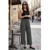 image:imageGRECERELLE Wide Leg Pants for Women Elastic High Waisted Palazzo TrousersBlack Stripe