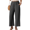 image:imageGRECERELLE Wide Leg Pants for Women Elastic High Waisted Palazzo TrousersBlack Stripe