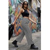 image:imageGRECERELLE Wide Leg Pants for Women Elastic High Waisted Palazzo TrousersBlack White Plaid