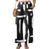image:imageGRECERELLE Wide Leg Pants for Women Elastic High Waisted Palazzo TrousersBlack Wt Brush Bar