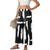 image:imageGRECERELLE Wide Leg Pants for Women Elastic High Waisted Palazzo TrousersBlack Wt Brush Bar