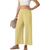 image:imageGRECERELLE Wide Leg Pants for Women Elastic High Waisted Palazzo TrousersButter Yellow