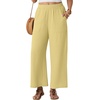 image:imageGRECERELLE Wide Leg Pants for Women Elastic High Waisted Palazzo TrousersButter Yellow