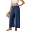 image:imageGRECERELLE Wide Leg Pants for Women Elastic High Waisted Palazzo TrousersDark Blue