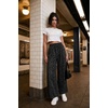 image:imageGRECERELLE Wide Leg Pants for Women Elastic High Waisted Palazzo TrousersGray Ld Dark Gray