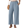 image:imageGRECERELLE Wide Leg Pants for Women Elastic High Waisted Palazzo TrousersHaze Blue